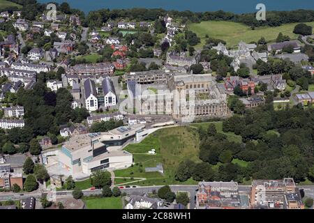 aerial view of Bangor in North Wales Stock Photo