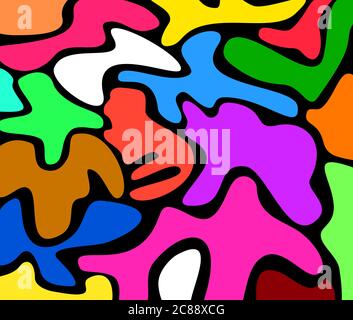 Patterns of various colors with a black background Stock Vector