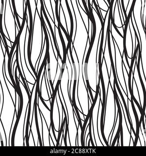 Seamless texture with intertwined wavy lines. Spurts of flame. Vector background for your creativity Stock Vector