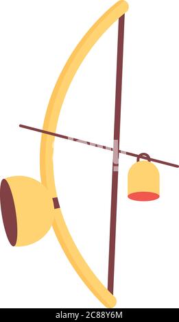 berimbau musical instrument flat style icon vector illustration design Stock Vector