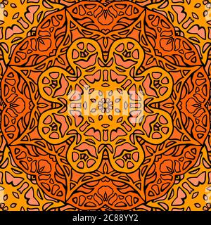 Seamless texture of stained glass. Doodle pattern. Vector background for design of cards, banners, fabric and your creativity Stock Vector