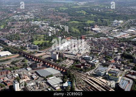 aerial view of Stockport town centre Stock Photo