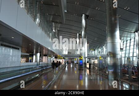 Interior of the Hamad international airport, in Doha Qatar, Middle East Stock Photo