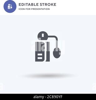 Blood Pressure icon vector, filled flat sign, solid pictogram isolated on white, logo illustration. Blood Pressure icon for presentation. Stock Vector