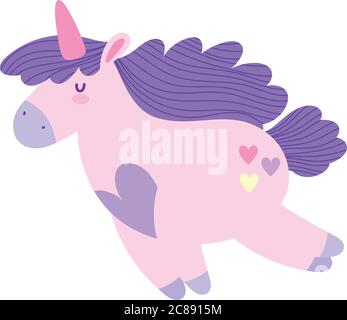 unicorn mystic magic fantasy animal cartoon isolated icon design vector illustration Stock Vector