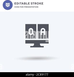Questions icon vector, filled flat sign, solid pictogram isolated on white, logo illustration. Questions icon for presentation. Stock Vector