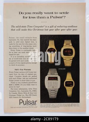 1970's Time Magazine Advertising, USA Stock Photo