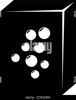 Washing Powder Box, Sealed Detergent Pack. Flat Vector Icon illustration. Simple black symbol on white background. Washing Powder Box Detergent Pack s Stock Vector