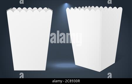 paper pop corn box on abstract surfaces Stock Vector