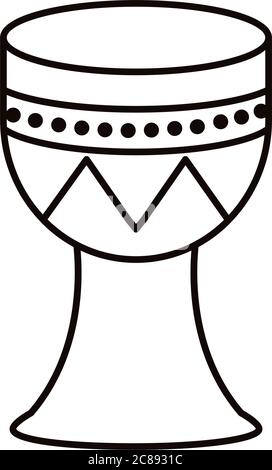 drum musical instrument line style icon vector illustration design Stock Vector