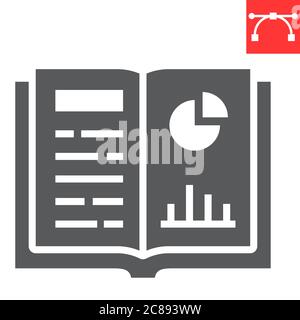 Homework glyph icon, school and education, notebook sign vector graphics, editable stroke solid icon, eps 10. Stock Vector