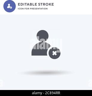 Remove Friend icon vector, filled flat sign, solid pictogram isolated on white, logo illustration. Remove Friend icon for presentation. Stock Vector