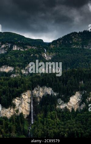 Oltschibachfall near Meiringen in Haslital, Switzerland Stock Photo