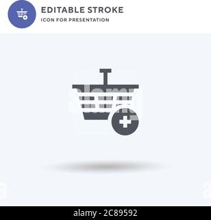 Add Button icon vector, filled flat sign, solid pictogram isolated on white, logo illustration. Add Button icon for presentation. Stock Vector
