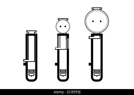 Buttonhole sewing machine foot set. Vector illustration button holes Stock Vector