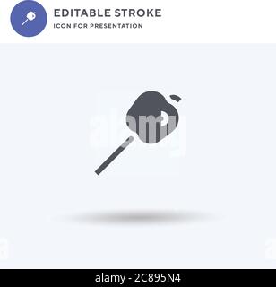 Caramelized Apple icon vector, filled flat sign, solid pictogram isolated on white, logo illustration. Caramelized Apple icon for presentation. Stock Vector