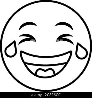 emoji face laughing classic line style icon vector illustration design Stock Vector