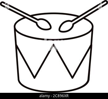 drum instrument musical line style icon vector illustration design Stock Vector