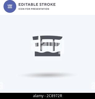 Katana icon vector, filled flat sign, solid pictogram isolated on white, logo illustration. Katana icon for presentation. Stock Vector