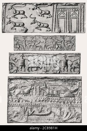 Old Babylonian cylinder seals, Mesopotamia Stock Photo