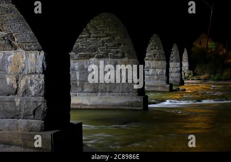 Pakenham bridge is a five span stone bridge that crosses the Mississippi river in Canada Stock Photo