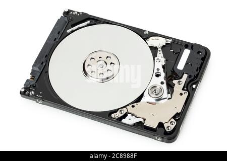 hard disc drive isolated on white Stock Photo