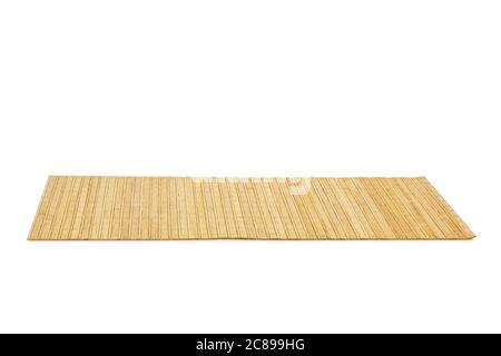 side view of bamboo mat isolated on white Stock Photo
