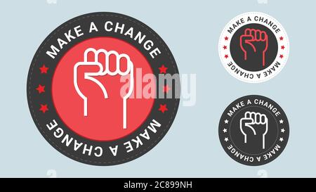Make a change insignia stamp. Vector certificate icon. Vector combination for certificate in flat style. Stock Vector