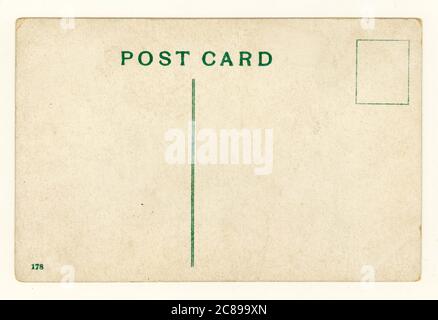 Reverse of early 1900's postcard, circa 1912, U.K. Stock Photo