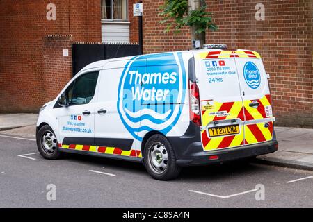 A Thames Water van parked in a residential street, North London, UK Stock Photo