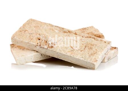 decorative stone bricks isolated on white Stock Photo