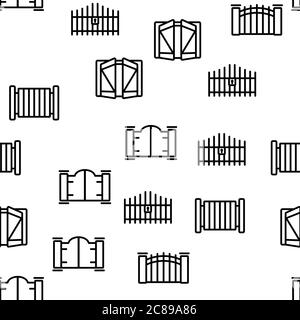 Gate Entrance Tool Vector Seamless Pattern Stock Vector