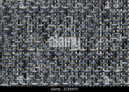 close up of blue straw carpet for backrgounds Stock Photo