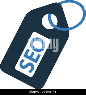 SEO tag icon. Perfect use for print media, web, stock images, commercial use or any kind of design project. Stock Vector