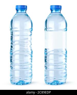 Vector bottles of water on white background Stock Vector