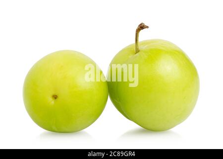 fresh wild plums isolated on white Stock Photo