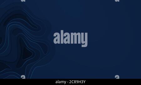 Multi layers vector background with abstract topography or flowing liquid design in blue colors Stock Vector