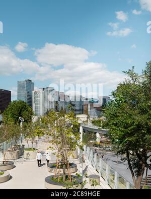 General view of the skygarden. Seoullo 7017 Skygarden, Seoul, Korea, South. Architect: MVRDV, 2017. Stock Photo