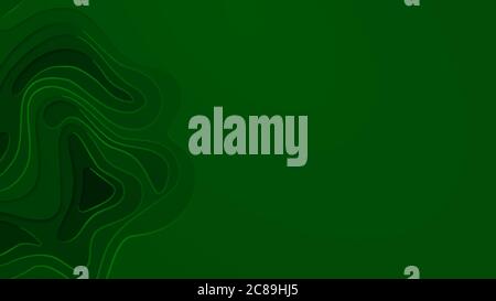 Multi layers vector background with abstract topography or flowing liquid design in green colors Stock Vector