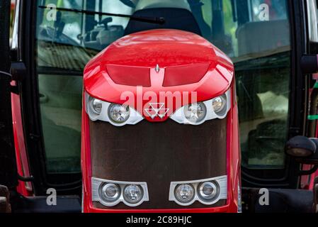 Front of a Massey Ferguson tractor, Chipping, Preston, Lancashire, UK Stock Photo