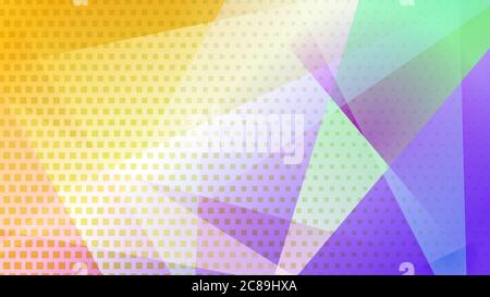 Abstract colored background of lines, polygons and halftone dots Stock Vector