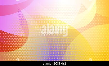 Abstract colored background of curved lines, curves and halftone dots Stock Vector