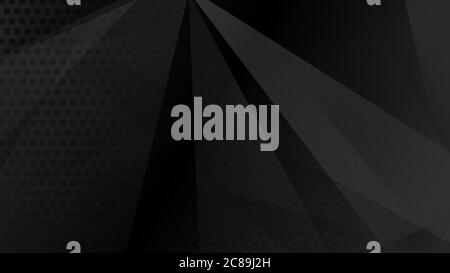 Abstract background of lines, polygons and halftone dots in black and gray colors Stock Vector