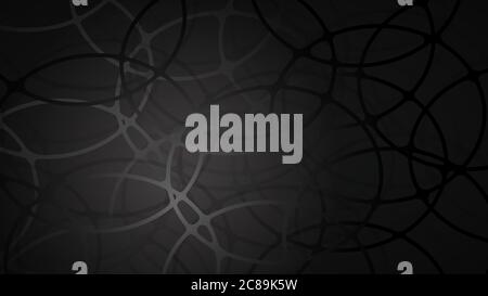 Abstract background of intersecting circles with shadows in dark colors Stock Vector