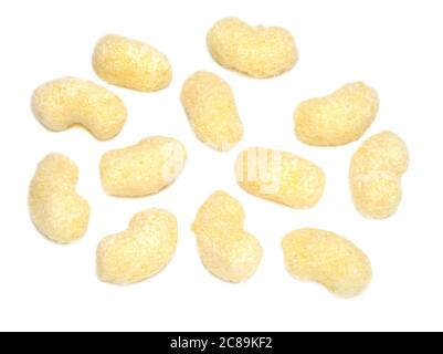 Unglazed sweet corn sticks on white background Stock Photo