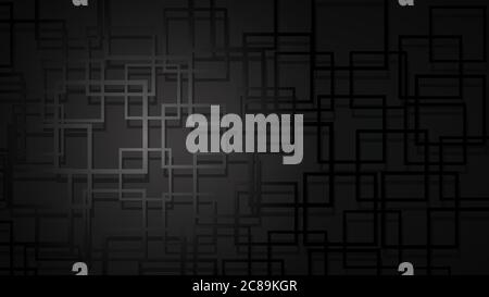 Abstract background of intersecting squares with shadows in dark colors Stock Vector