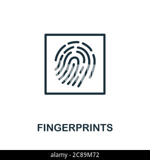 Fingerprints icon. Simple element from police collection. Creative Fingerprints icon for web design, templates, infographics and more Stock Vector
