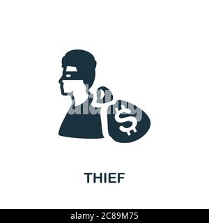 Thief icon. Simple element from police collection. Creative Thief icon for web design, templates, infographics and more Stock Vector