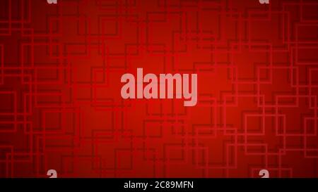 Abstract background of intersecting squares with shadows in red colors Stock Vector