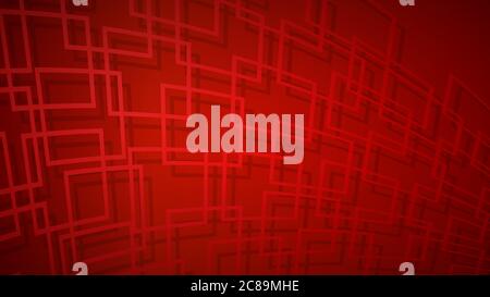 Abstract background of intersecting squares with shadows in red colors Stock Vector